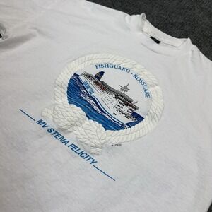 Vintage 90's T Shirt Screen Stars Best Size XL Stena Felicity Fishguard Ship